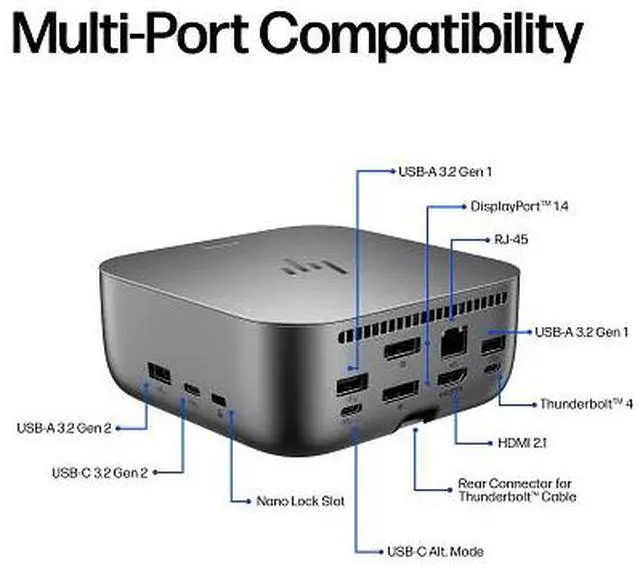 Alt view image 18 of 18 - HP Thunderbolt 4 Ultra 180W G6 Dock