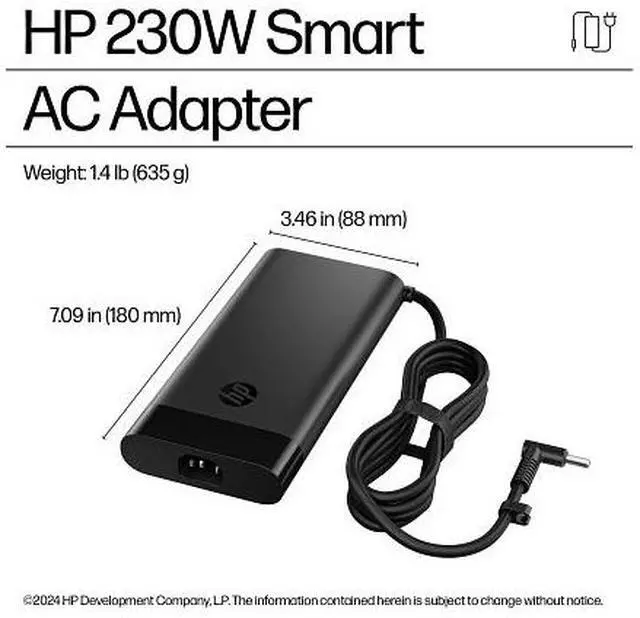 Alt view image 6 of 7 - HP 230W Smart AC Adapter AQ9X8AA AQ9X8AAABA