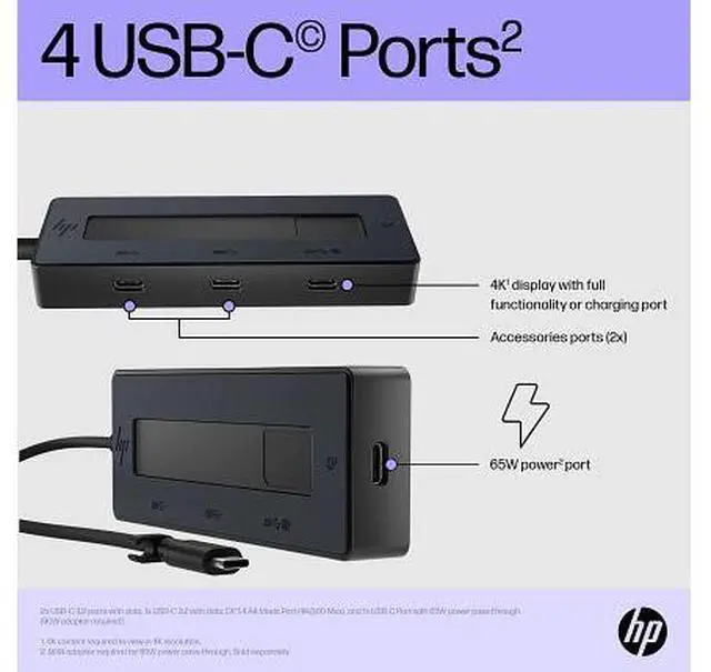 Alt view image 18 of 18 - HP 4K USB-C Multiport Docking Station 6G843A