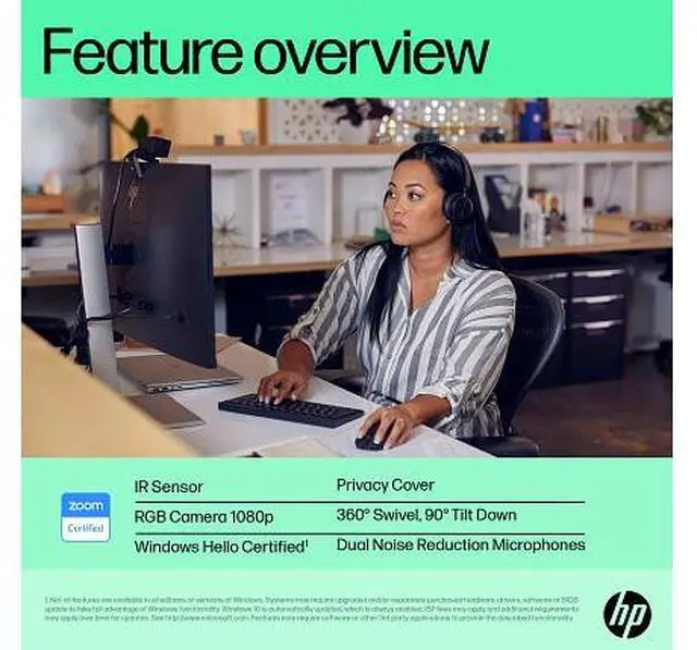 Alt view image 15 of 16 - HP 625 Webcam 4 Megapixel 60 fps USB Type A 6Y7L1AAABL