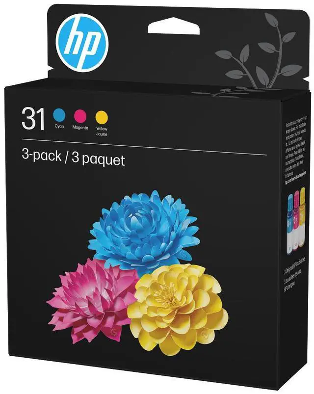 Alt view image 9 of 15 - HP 31 Cyan/Magenta/Yellow Standard Yield Ink Tank Refill (9C228AN)
