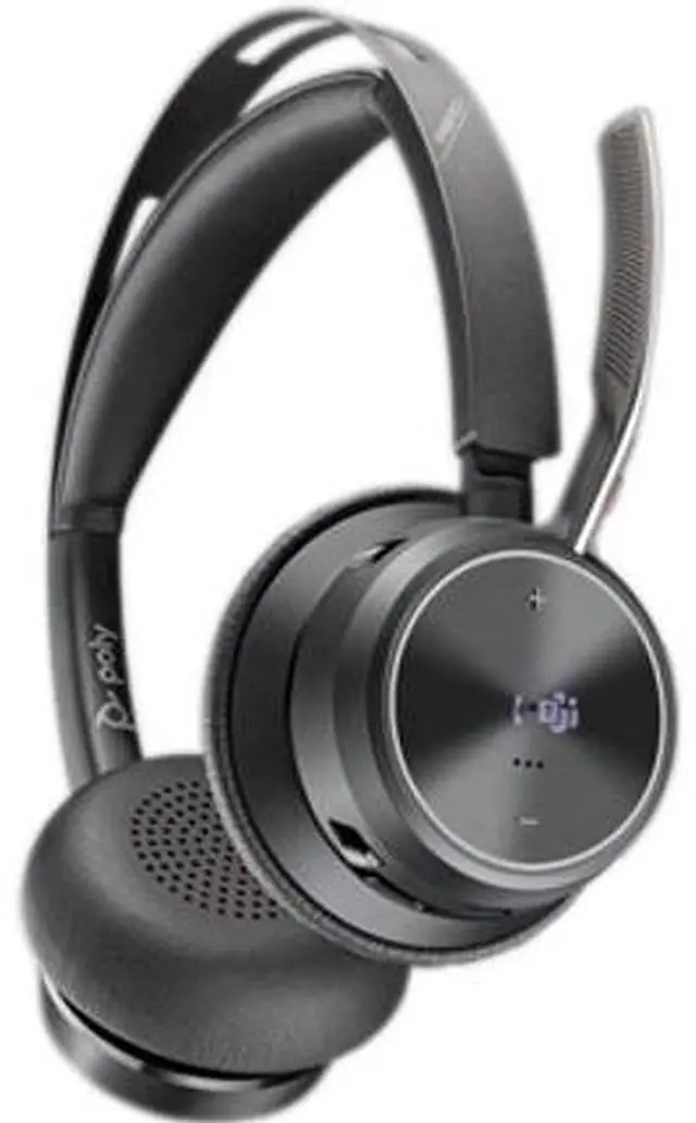 Alt view image 10 of 13 - Poly Voyager Focus 2 USB-C-C Headset + USB-C/A Adapter - Google Assistant, Siri - Stereo - USB Type C - Wired/Wireless - Bluetooth - 298.6 ft - Over-the-head - Binaural - Supra-aural - 4" Cable -