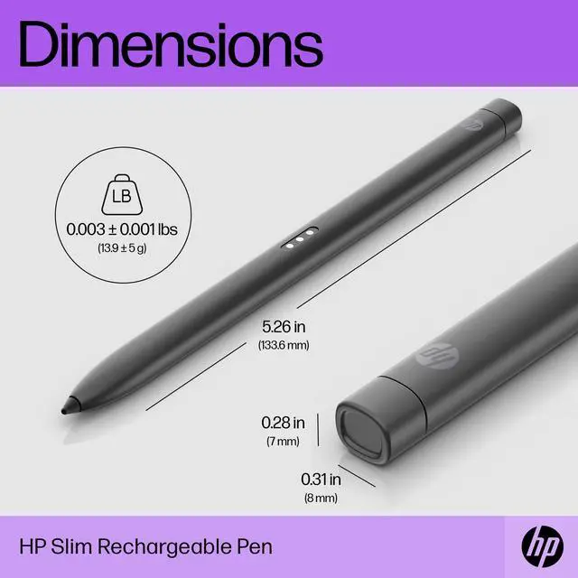 Alt view image 13 of 17 - HP Slim Rechargeable Pen 630W7AAABL