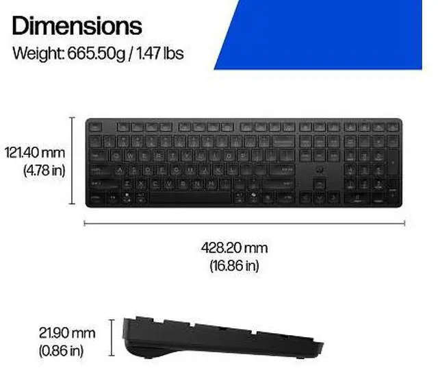 Alt view image 2 of 4 - HP 490K Multi-Device Dual-Mode Keyboard