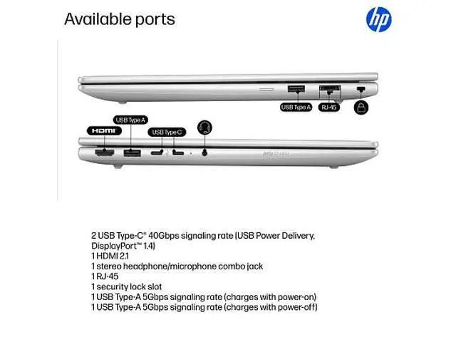 Alt view image 7 of 7 - HP ProBook Laptop Computer 14" WUXGA Snapdragon X 16 GB memory;512 GB SSD