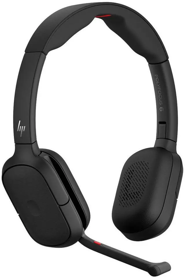 Alt view image 5 of 7 - Poly Focus 625 Binaural On-Ear Wireless Headset Black C56XPAAAC3