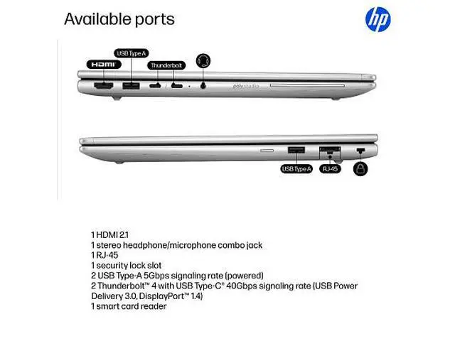 Alt view image 7 of 7 - HP EliteBook Laptop Computer 14" WUXGA Touch Screen AMD Ryzen AI 7 24 GB