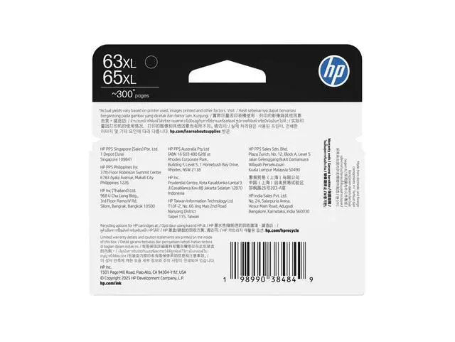 Alt view image 3 of 4 - HP 63/65 Tri-color/XL High Yield Black Original Ink Cartridge Combo 2 Pack, ~300