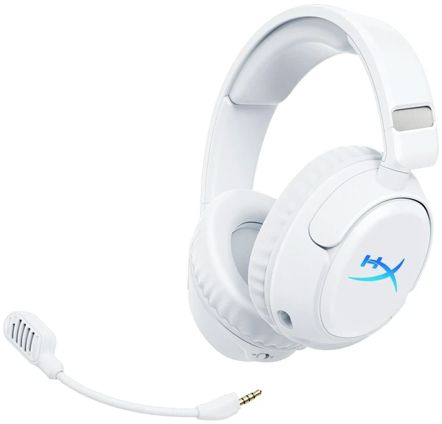 Alt view image 11 of 14 - HyperX Cloud Flight 2 Wireless Gaming Headset, Customizable RGB Lighting with Removable Earcup Plates, up to 100 Hours of Battery Life, 2.4GHz & Bluetooth, Multi-Platform Compatibility - White