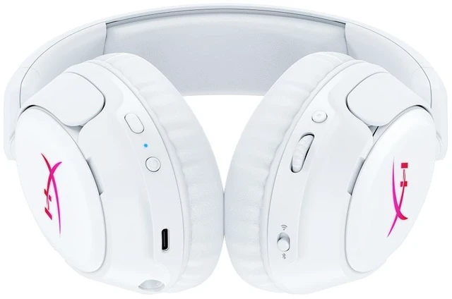 Alt view image 14 of 14 - HyperX Cloud Flight 2 Wireless Gaming Headset, Customizable RGB Lighting with Removable Earcup Plates, up to 100 Hours of Battery Life, 2.4GHz & Bluetooth, Multi-Platform Compatibility - White