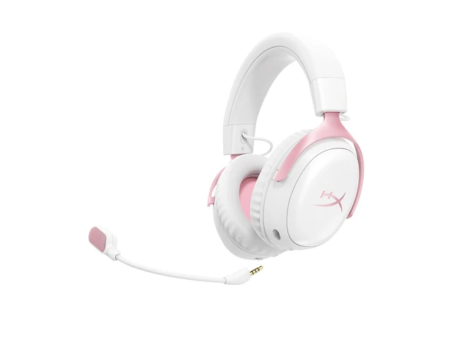 Alt view image 3 of 7 - HyperX Cloud III S - Wireless Gaming Headset (White/Pink)