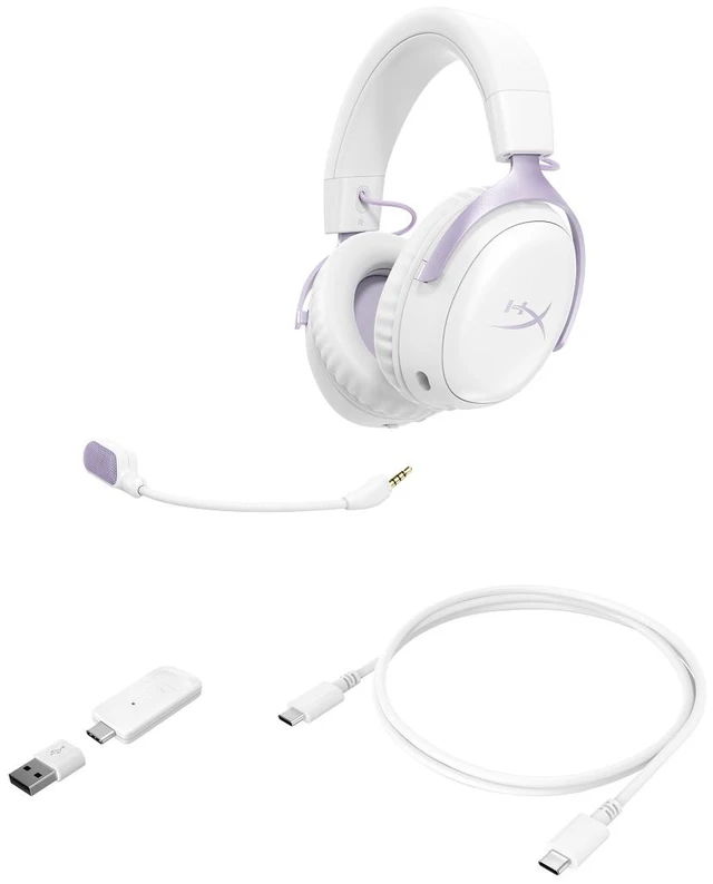 Alt view image 6 of 7 - HyperX Cloud III S - Wireless Gaming Headset (Lavender)