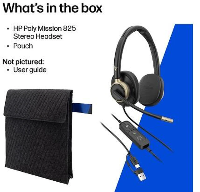 Alt view image 13 of 14 - Poly Mission 825 Binaural On-Ear Wired Headset C01FCAAAC3