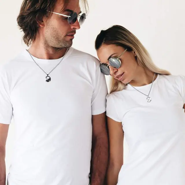 Alt view image 2 of 7 - Couples Jewelry Stainless Steel Split Puzzle Cat Necklace for Boy Girl, Best Friends Friendship Pendant for His Hers,Cute Pet Animal Lover Gift for Women Men,Sisters Charms,Love Relationship Necklace