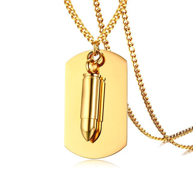 Stainless Steel Cremation Ash Urn Bullet Pendant Necklace – Memorial Keepsake