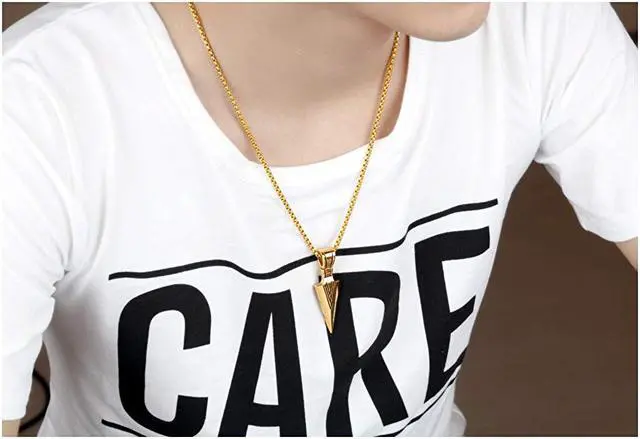 Alt view image 4 of 4 - Vintage Stainless Steel Pendant for Mens Boys Cool Norse Viking Necklace,Gold Plated