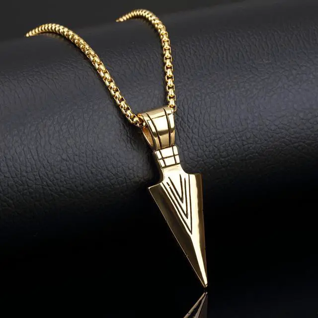 Alt view image 2 of 4 - Vintage Stainless Steel Pendant for Mens Boys Cool Norse Viking Necklace,Gold Plated