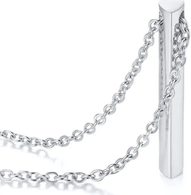 Alt view image 3 of 7 - Stainless Steel Friendship Necklace Vertical Bar Jewelry Birthday Gifts for Sister Women Friends Mum Grandma