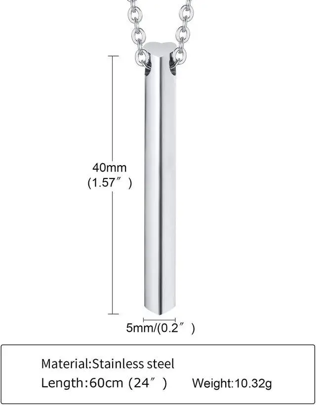 Alt view image 2 of 7 - Stainless Steel Friendship Necklace Vertical Bar Jewelry Birthday Gifts for Sister Women Friends Mum Grandma