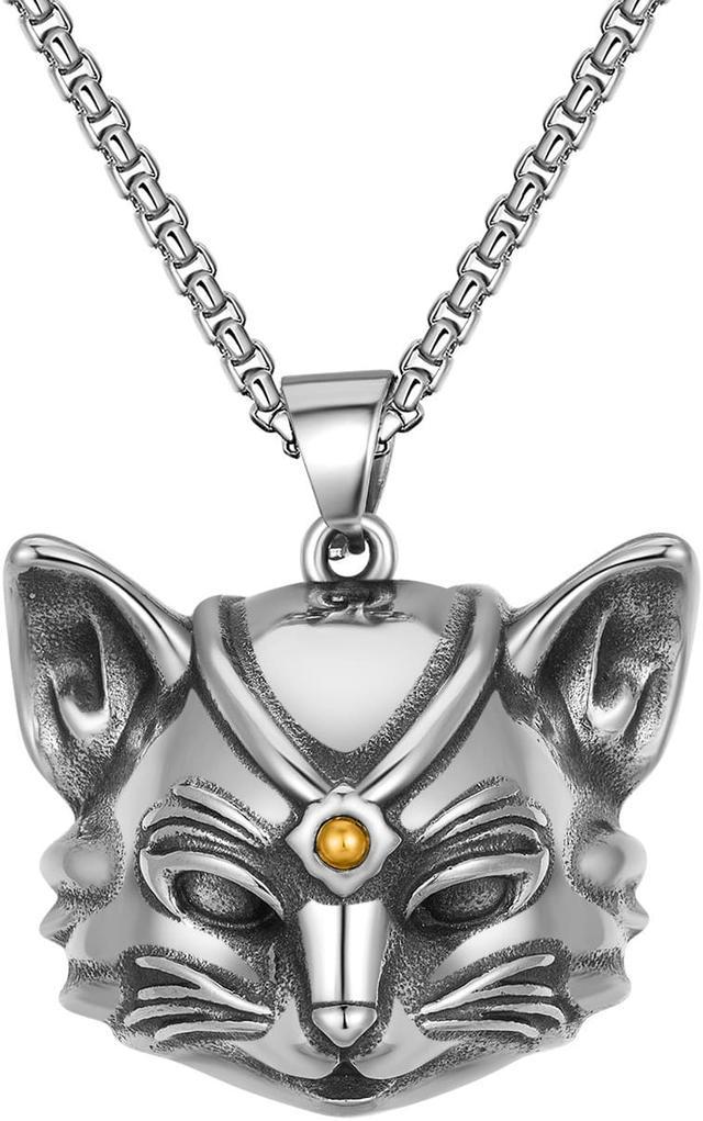 Cat hot sale head necklace