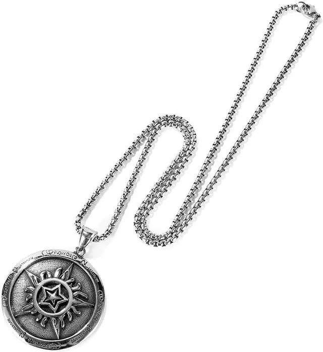 Alt view image 3 of 7 - Supernatural Star Pentagram Pentacle Necklace Hip Hop Pendant Stainless Steel Men Jewelry