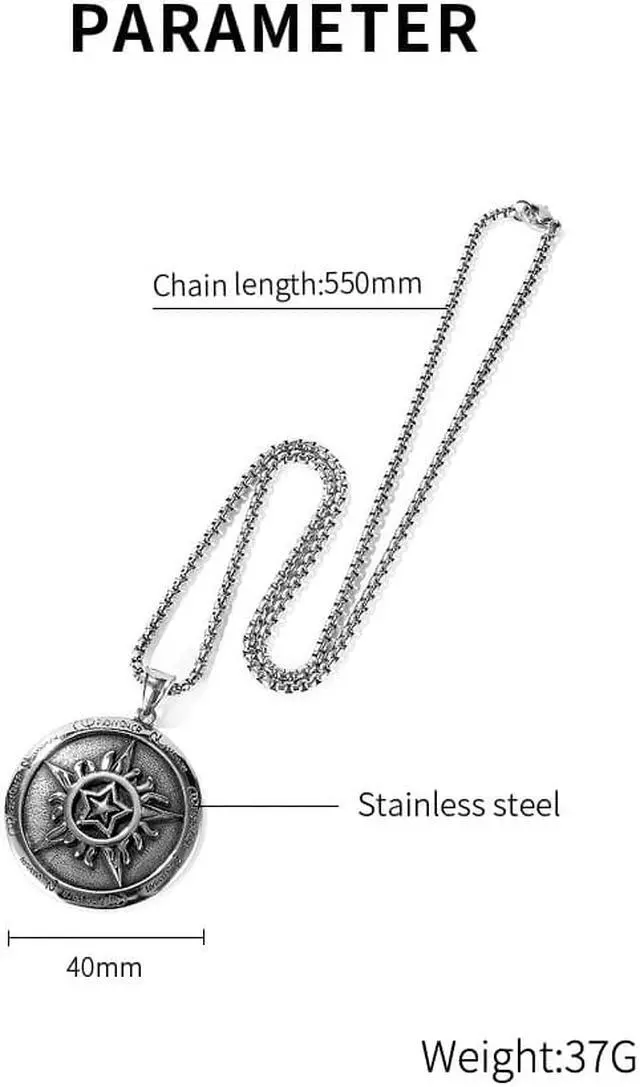 Alt view image 2 of 7 - Supernatural Star Pentagram Pentacle Necklace Hip Hop Pendant Stainless Steel Men Jewelry