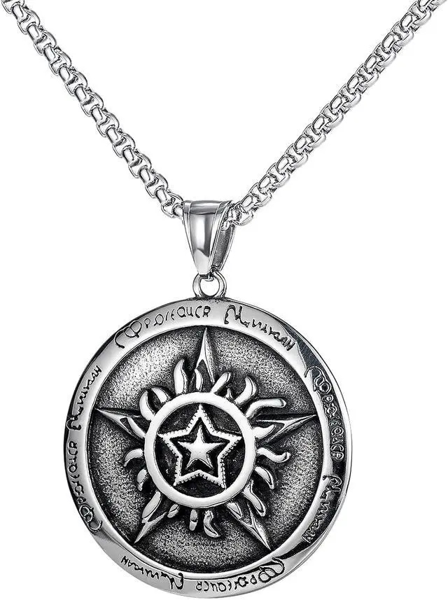 Main image of Supernatural Star Pentagram Pentacle Necklace Hip Hop Pendant Stainless Steel Men Jewelry