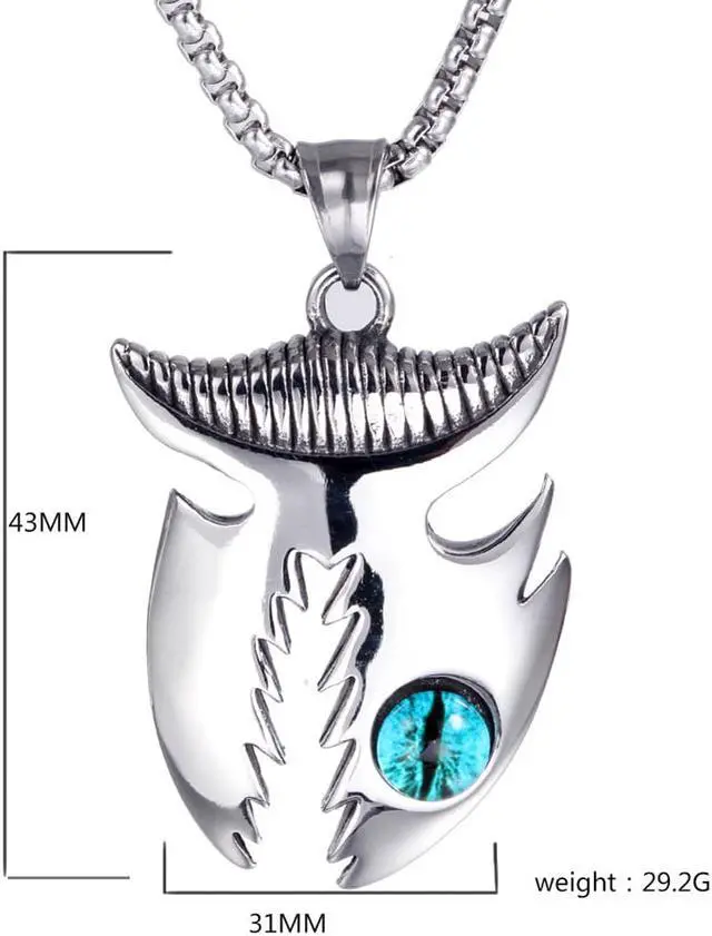 Alt view image 2 of 4 - Men Stainless Steel Shark Necklace Animal Pendant Marine Protector Gift