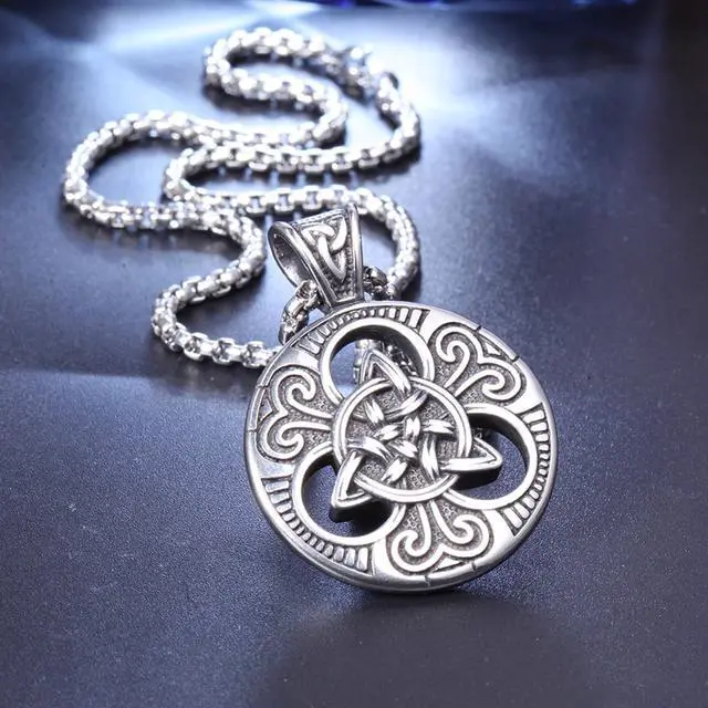 Alt view image 3 of 7 - Viking Norse Rune Celtic Knot Pendant Men Stainless Steel Vintage Talisman Necklace Amulet Jewelry