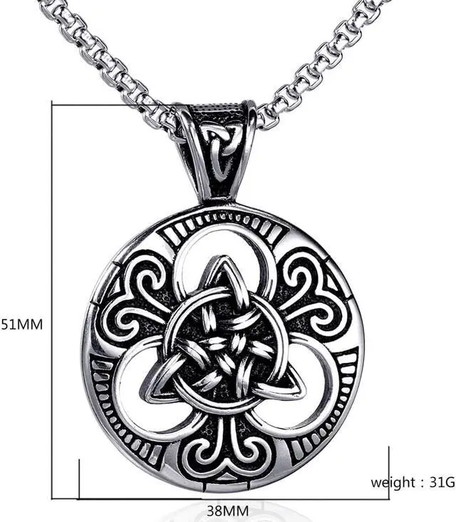 Alt view image 2 of 7 - Viking Norse Rune Celtic Knot Pendant Men Stainless Steel Vintage Talisman Necklace Amulet Jewelry