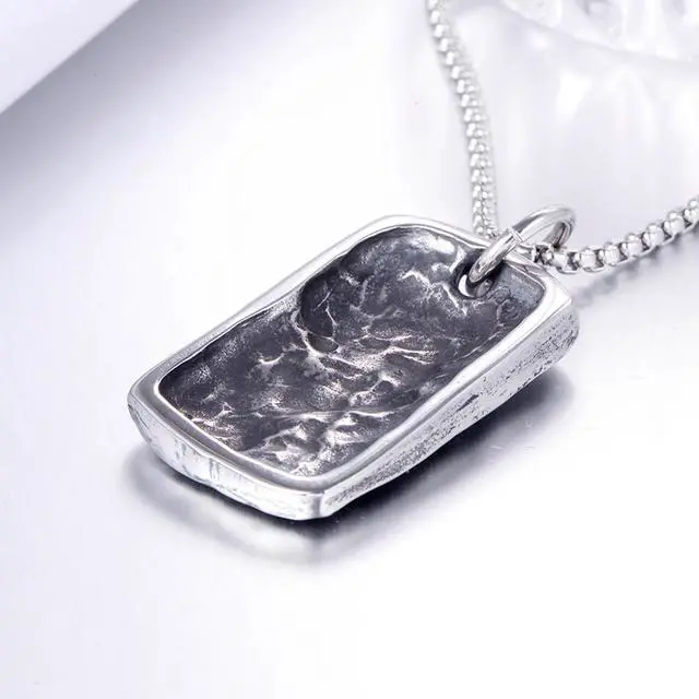 Alt view image 5 of 7 - Vintage Men Stainless Steel Mummy Skull Pendant Dog Tag Necklace Punk Hip Hop Relief Jewelry