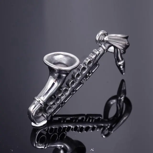 Alt view image 4 of 7 - Stainless Steel Saxophone Necklace Instrument Pendant Gifts for Music Lovers