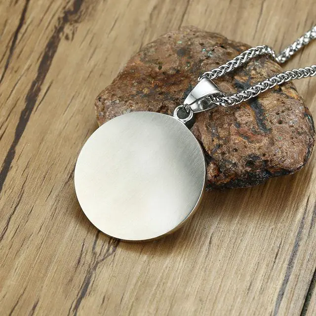 Alt view image 5 of 7 - Stainless Steel Religious Yin Yang Tai Ji Gossip Pendant Necklace Inlaid Rhinestone Jewelry