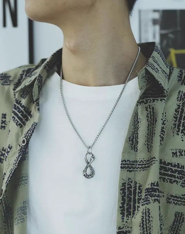 Alt view image 6 of 7 - Viper Cobra Python Serpent Knot Pendant Stainless Steel Punk Hip Hop Necklace Men Jewelry