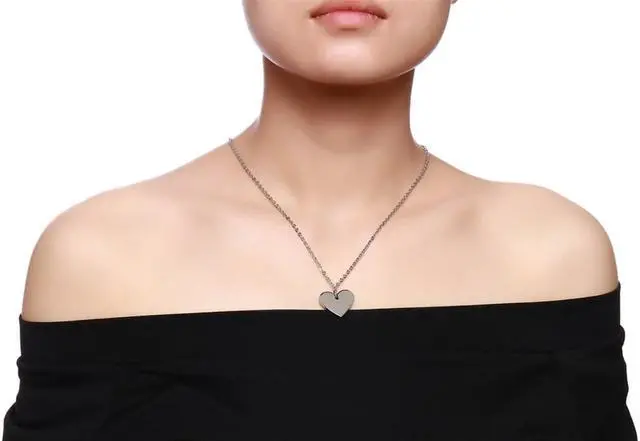 Alt view image 7 of 7 - Men Women Stainless Steel Dog Tag Love Heart Puzzle Pendant Couples Necklaces