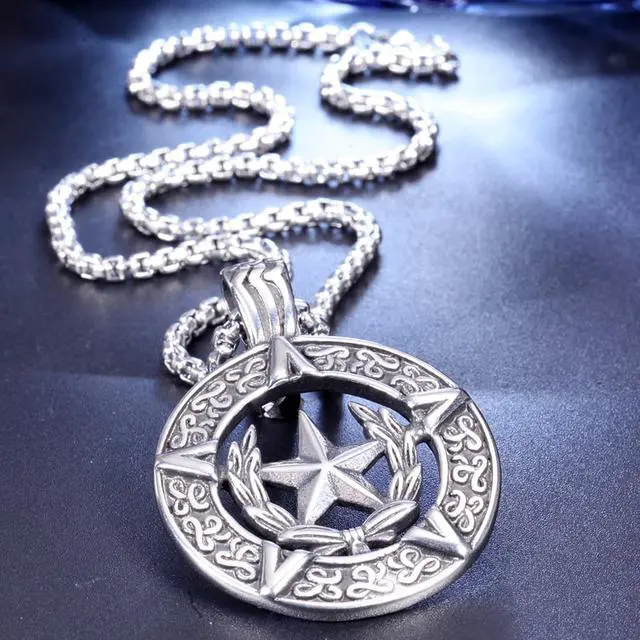 Alt view image 7 of 7 - Celtic Pentagram Necklace Men Pentacle Star Pendant Powerful Talisman Amulet Jewelry