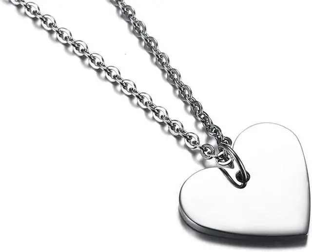 Alt view image 4 of 7 - Men Women Stainless Steel Dog Tag Love Heart Puzzle Pendant Couples Necklaces