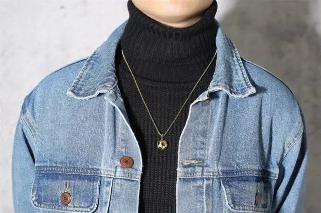 Alt view image 3 of 7 - Men Women Stainless Steel Round Football Soccer Necklace Gold Black