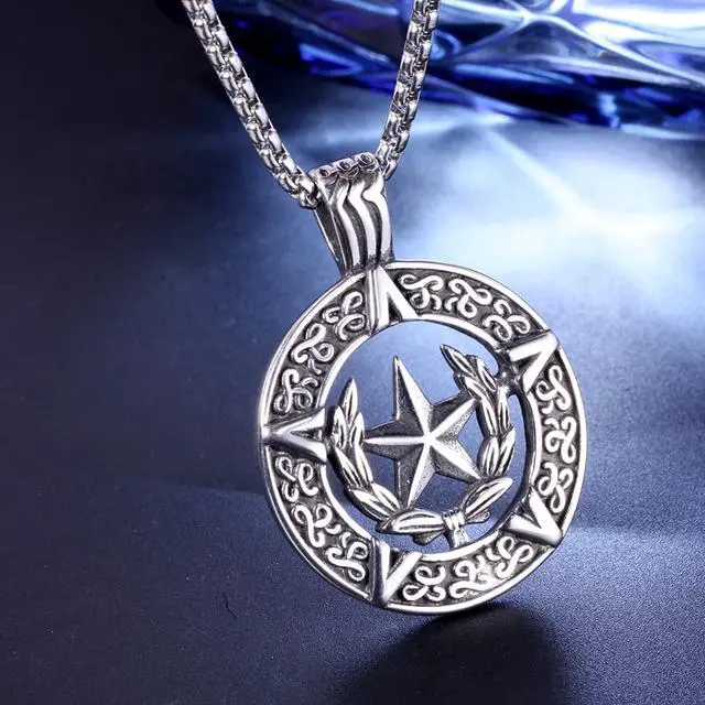 Alt view image 4 of 7 - Celtic Pentagram Necklace Men Pentacle Star Pendant Powerful Talisman Amulet Jewelry
