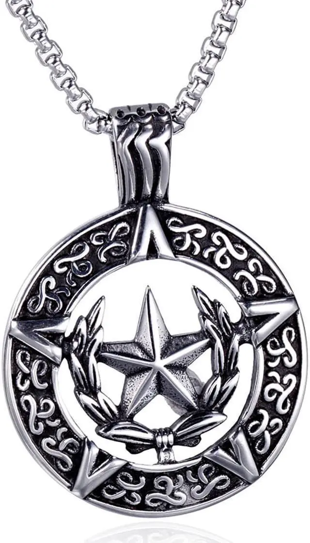 Main image of Celtic Pentagram Necklace Men Pentacle Star Pendant Powerful Talisman Amulet Jewelry