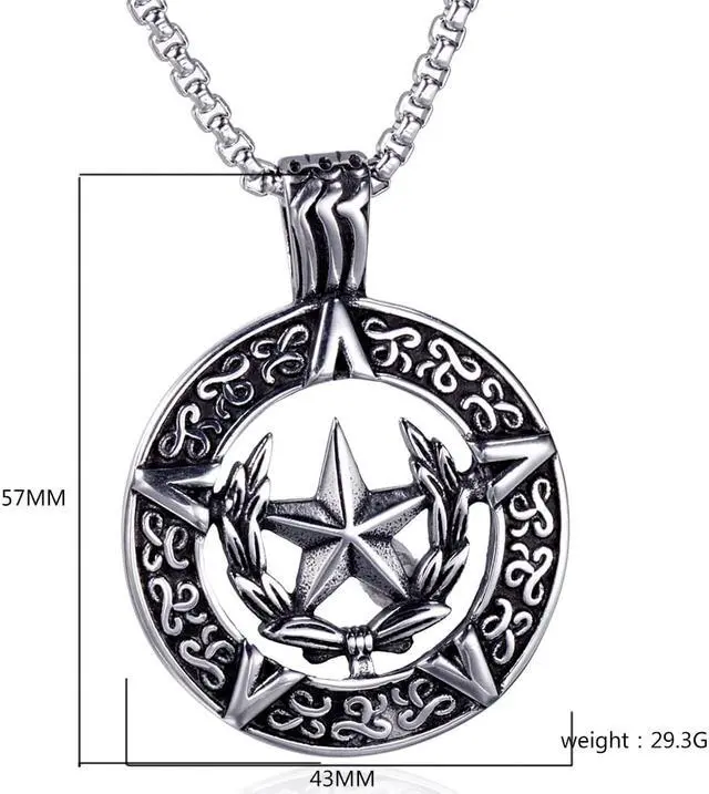 Alt view image 2 of 7 - Celtic Pentagram Necklace Men Pentacle Star Pendant Powerful Talisman Amulet Jewelry