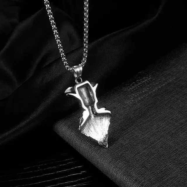 Alt view image 5 of 7 - Men Stainless Steel Pirate Skeleton Necklace