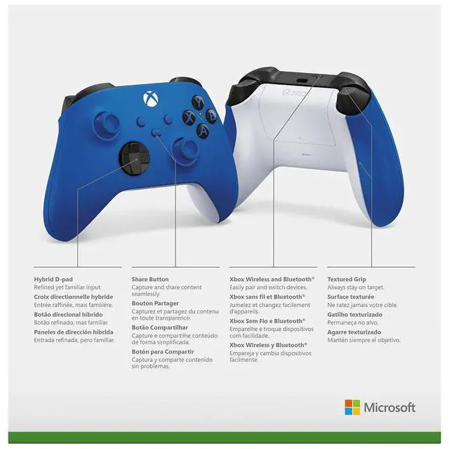 Alt view image 5 of 5 - Xbox Core Wireless Controller  Shock Blue