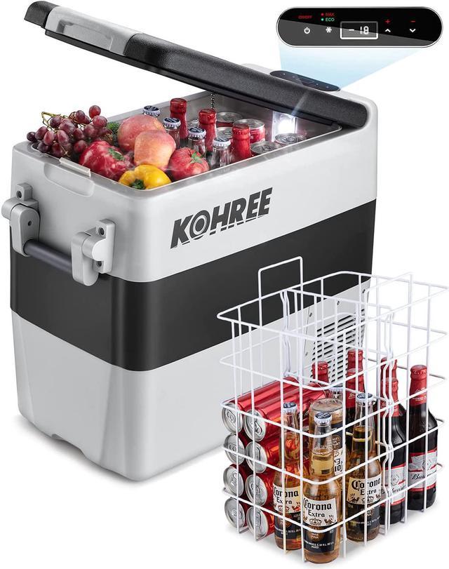 Kohree 12 Volt Refrigerator Portable Car Fridge 53 Quart (50L) Dual Zone  Fast Cooling Freezer (-4-50), for Truck, Vehicles, RV, Camping, Boat and  Household-12V/24V DC and 110V/240V AC 