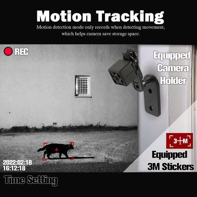 Alt view image 5 of 7 - Hidden Spy Camera Mini Wireless Small 1080P Security Camera Camaras Espias Ocultas Motion Activated Detection Night Vision Small Indoor Outdoor Nanny Cam for Cars Home Apartment Gift Exclude SD Card