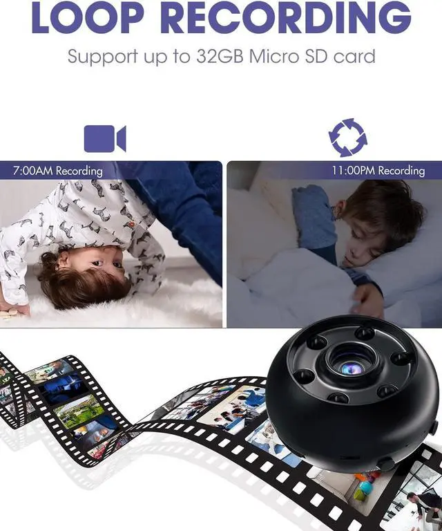 Alt view image 2 of 7 - Mini Spy Camera Wireless Hidden WiFi Spy Camera Hidden Cameras HD 1080P Small Camera with Motion Detection Spy Cameras for Home Security and Outdoor Nanny Cam