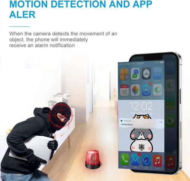 Alt view image 4 of 6 - Spy Camera WiFi Hidden Camera 1080P HD Mini Spy Cam for Home Security Easy to Use Wireless Indoor Smallest Camera with Motion Detection Night Vision