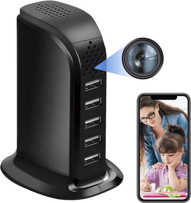 Hidden Camera USB Charger Camera Wireless WiFi Spy Camera 5-Port USB Hub  Outlet Camera 1080P HD Home Security Camera Motion Detection Remote  Monitoring Nanny Cam for Office Home No Audio 