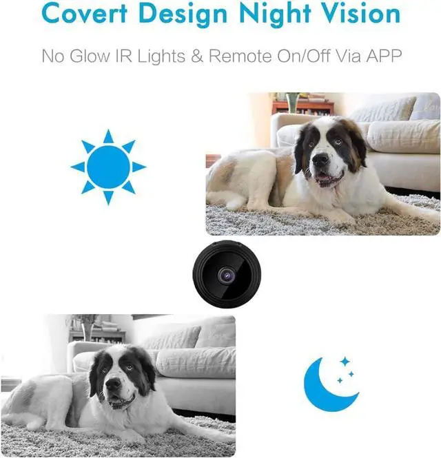 Alt view image 7 of 7 - Hidden Cameras for Home Security, AREBI 1080p HD Mini Spy Camera Wi-Fi Wireless, Small Nanny Camera Indoor with Remote View, Motion Detection, Night Vision, Tiny Spy Cam A10 Plus [Original]