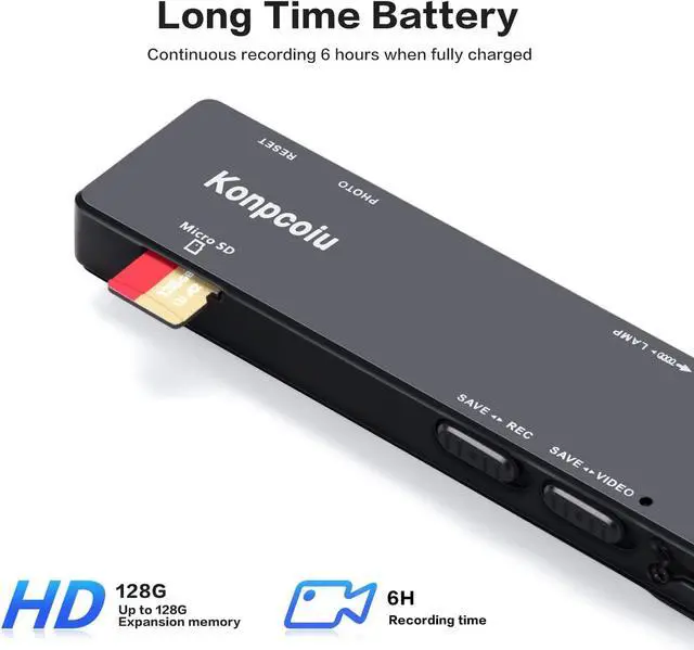 Alt view image 3 of 7 - Camera no WiFi Needed - Mini Body Camera Video Recorder - Camera Motion Activated - Nanny Small Cam - Tiny Camera - Small Security Camera for Home and Office (with 32G high-Speed Memory Card)